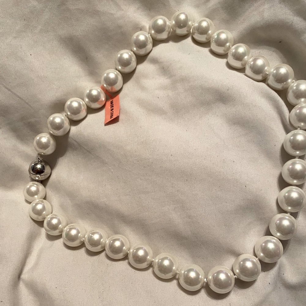 Chunky Silver And Pearl Necklace
